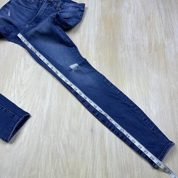 Good American Good Waist Distressed Skinny Stretch Slim Denim Jeans GW113T 4/27 - Picture 12 of 16